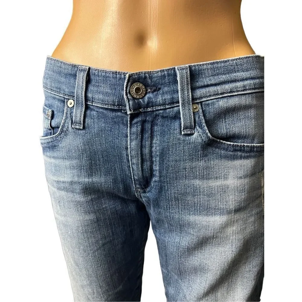 Adriano Goldschmied Women's Blue The Nolan Ankle Distressed Denim Jeans Size 26 - Picture 5 of 10